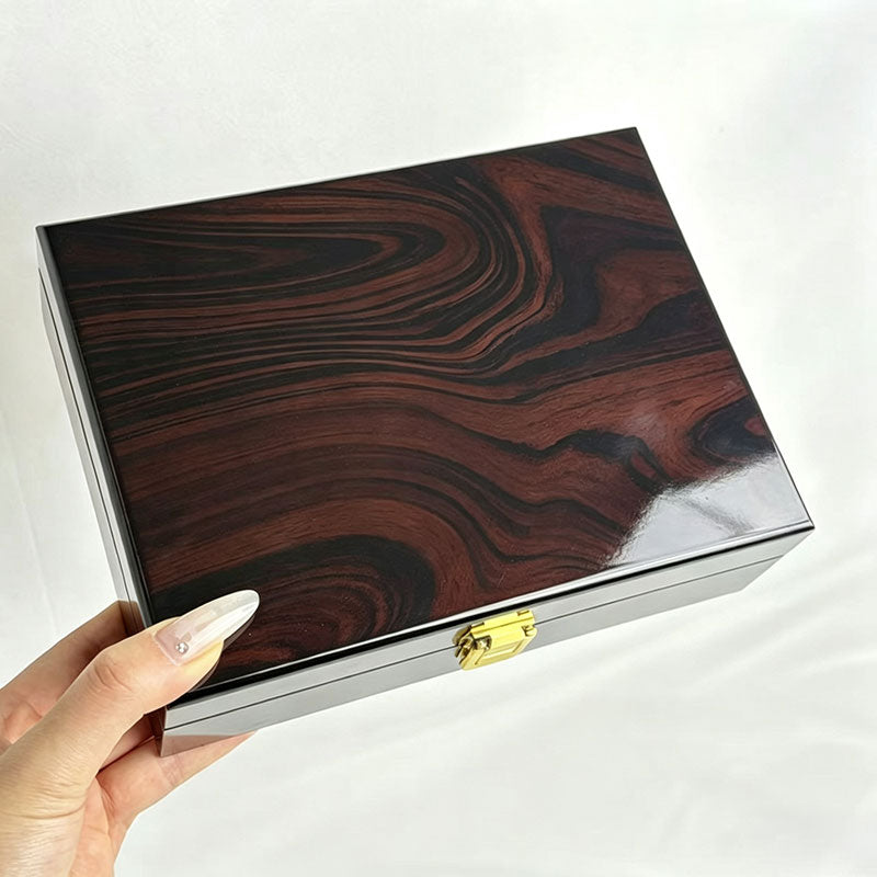 Classic Wooden Jewelry Box With Lock And Elegant Storage Compartment