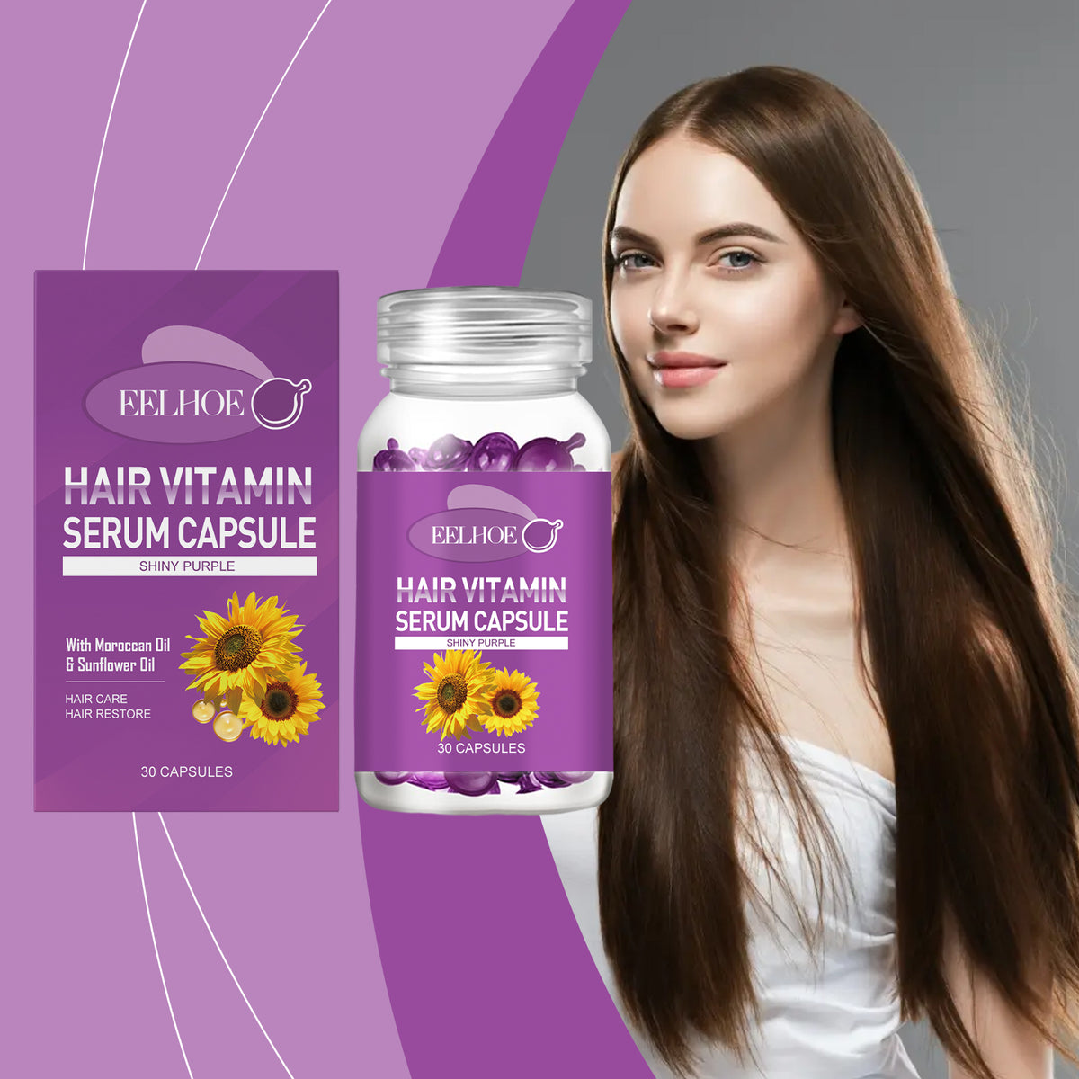 EELHOE Hair Repair Essential Oil Capsules With Argan Jojoba Sunflower Oil