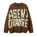 Long Sleeve Streetwear Knitted Sweater With Distressed Crochet Detail