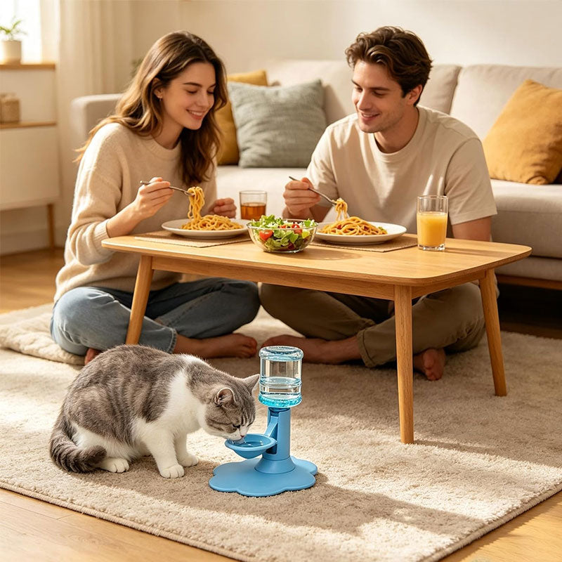 Gravity Cat Water Dispenser Filter Free No Electricity Pet Fountain