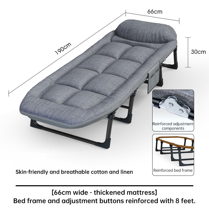 Portable Folding Chair With Space Saving Side Pocket And Durable Frame