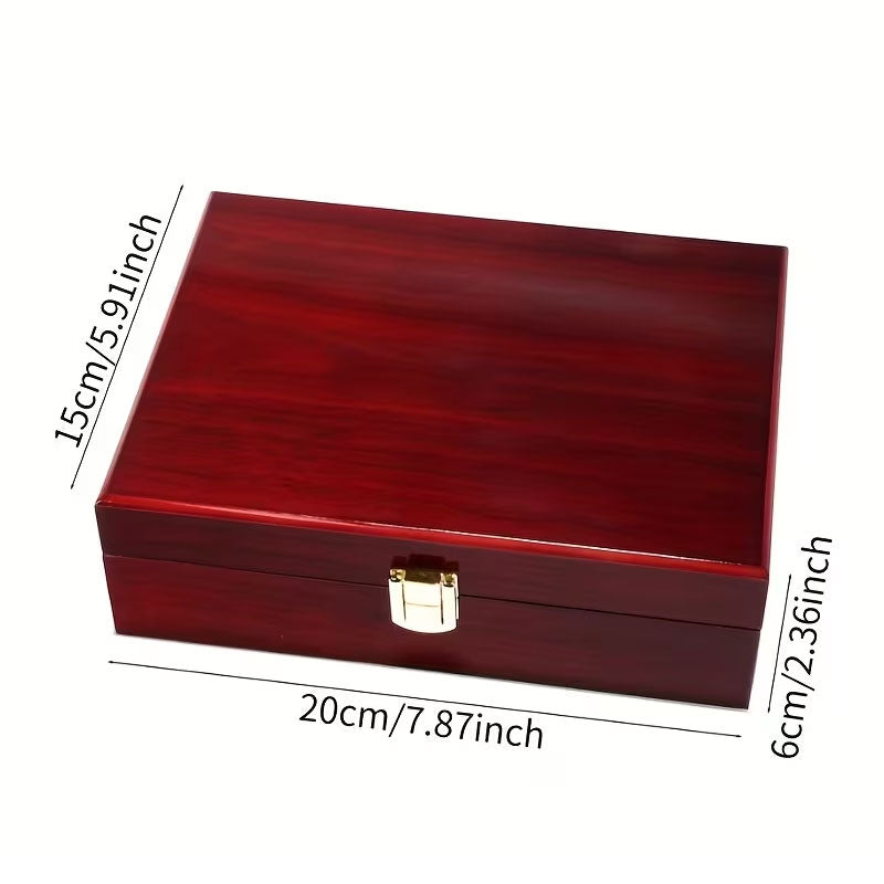 Classic Wooden Jewelry Box With Lock And Elegant Storage Compartment