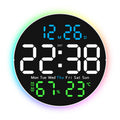10 Inch Digital Wall Clock With Remote Temp Humidity Display And Dual Alarm