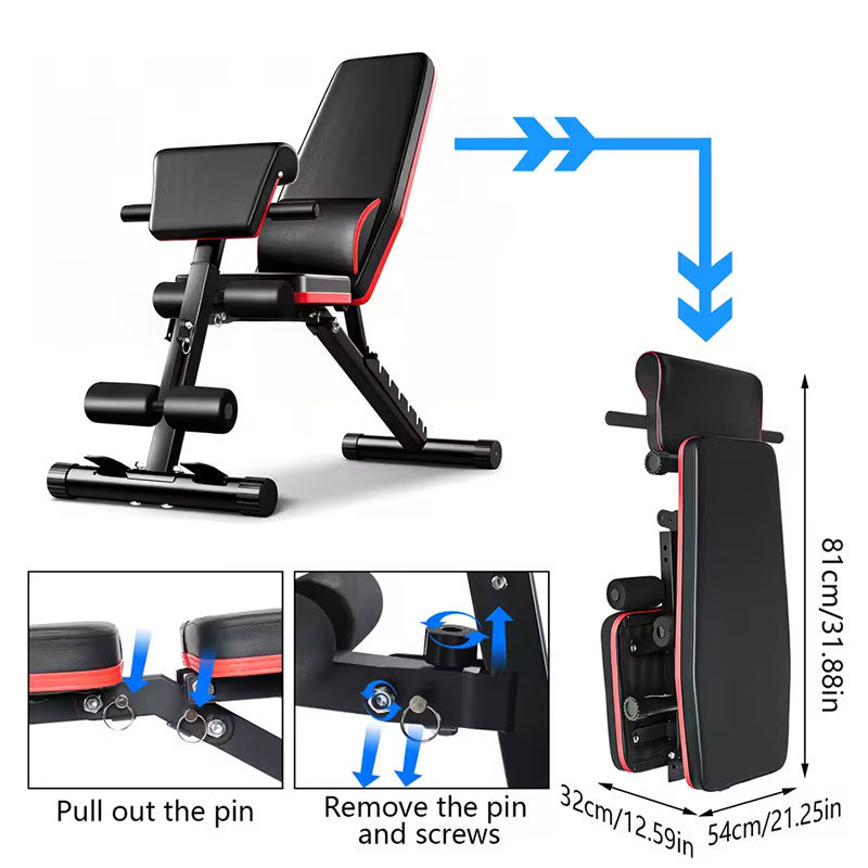 Adjustable Foldable Weight Bench For Home Gym Dumbbell Equipment