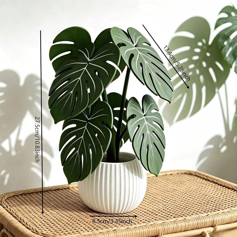 Monstera Leaf 3D Printed Coasters Non Slip Tropical Heat Resistant Mat