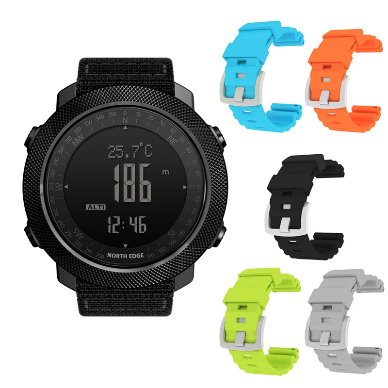 North Edge Mens Digital Sports Watch Altimeter Barometer Compass 50M Waterproof