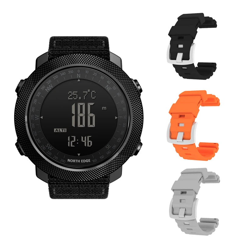 North Edge Mens Digital Sports Watch Altimeter Barometer Compass 50M Waterproof