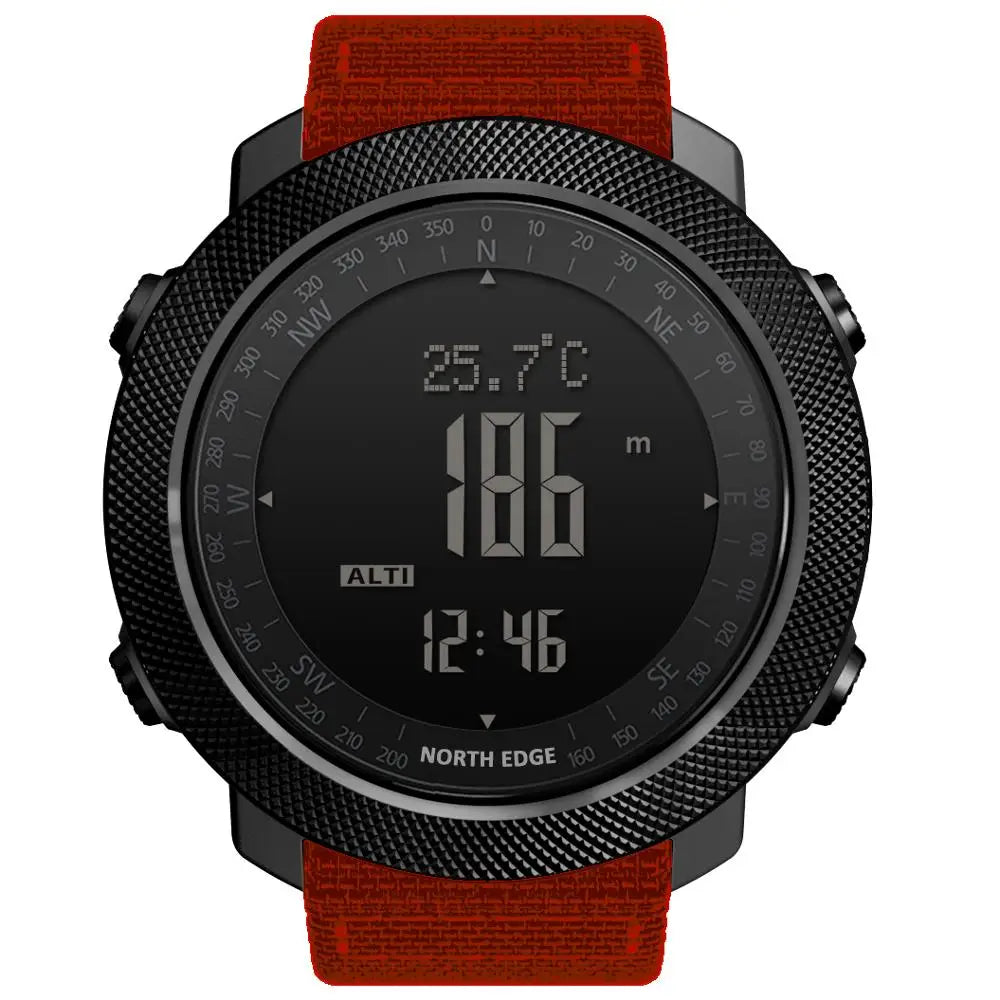 North Edge Mens Digital Sports Watch Altimeter Barometer Compass 50M Waterproof