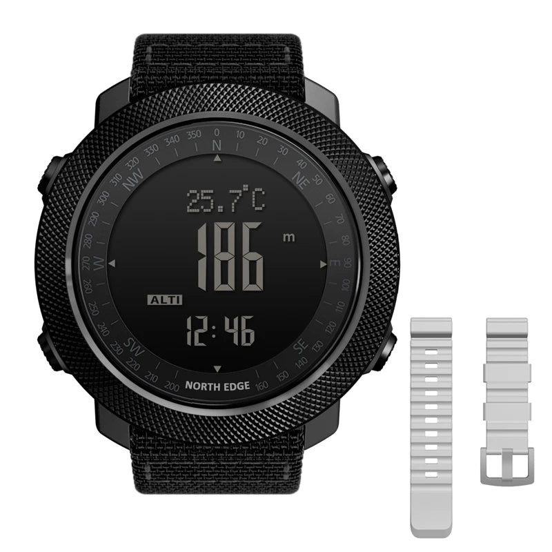 North Edge Mens Digital Sports Watch Altimeter Barometer Compass 50M Waterproof