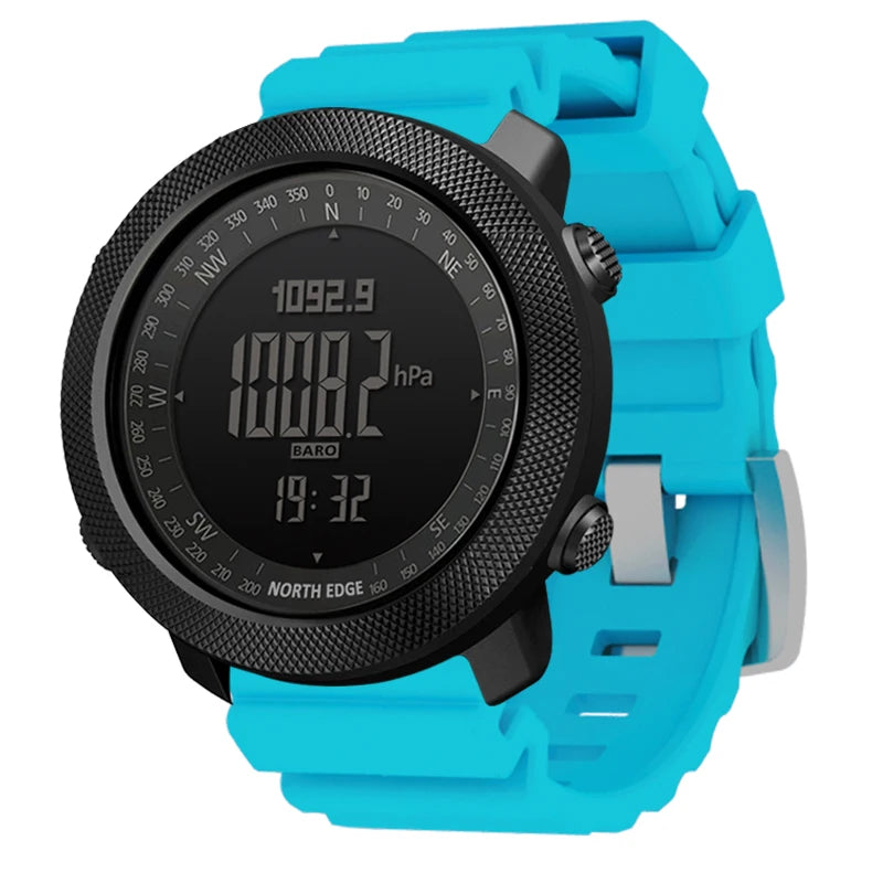 North Edge Mens Digital Sports Watch Altimeter Barometer Compass 50M Waterproof