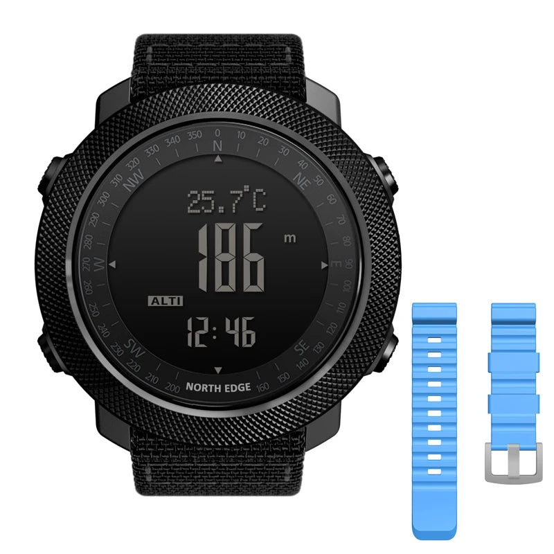 North Edge Mens Digital Sports Watch Altimeter Barometer Compass 50M Waterproof