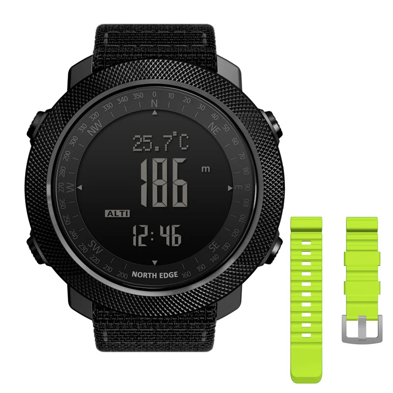 North Edge Mens Digital Sports Watch Altimeter Barometer Compass 50M Waterproof
