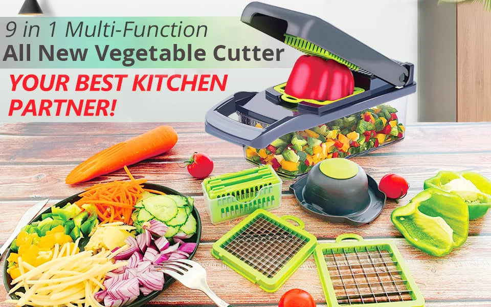 6 Blades Stainless Steel Vegetable Chopper Manual Food Slicer Grater Cutter