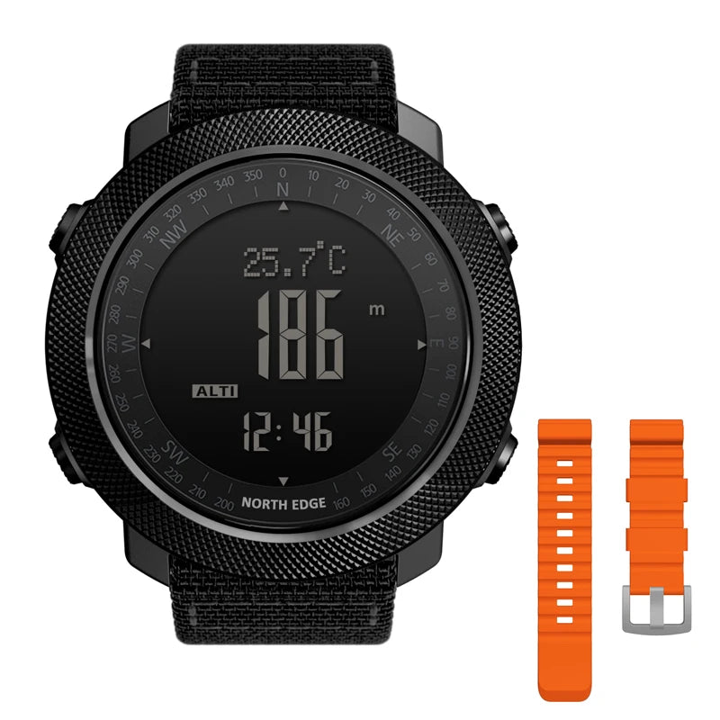 North Edge Mens Digital Sports Watch Altimeter Barometer Compass 50M Waterproof