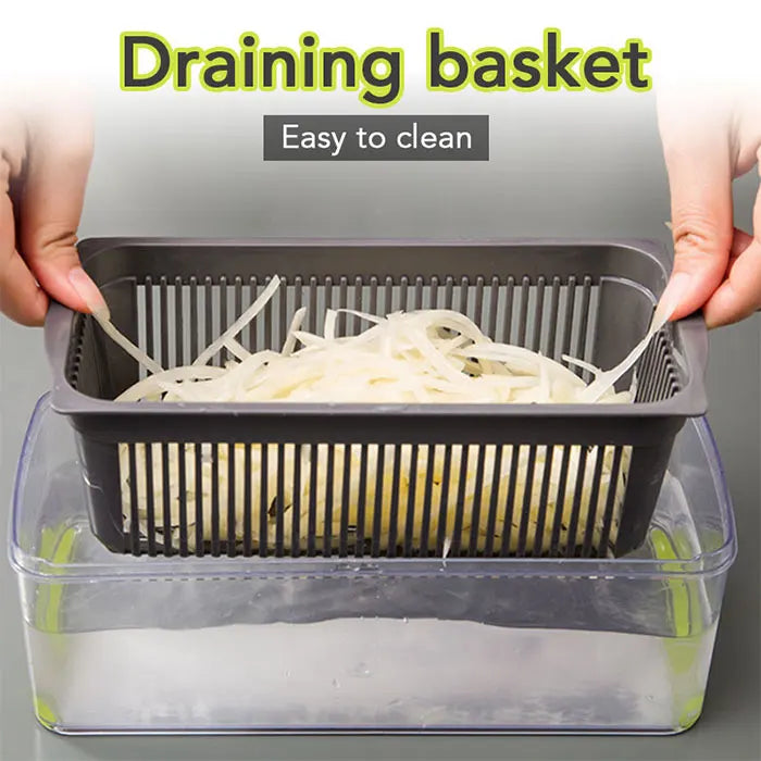 6 Blades Stainless Steel Vegetable Chopper Manual Food Slicer Grater Cutter