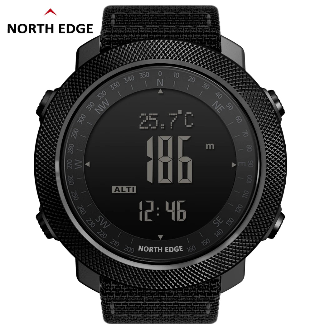 North Edge Mens Digital Sports Watch Altimeter Barometer Compass 50M Waterproof